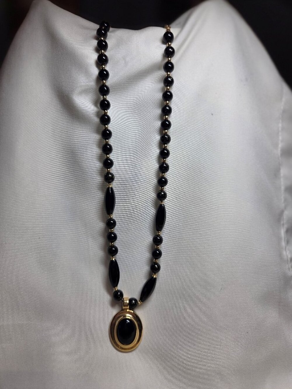 Black beaded necklace
